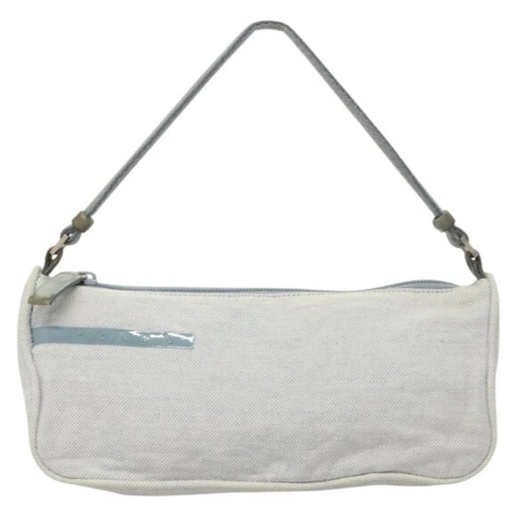 PRADA Sports Accessory Pouch Canvas Light Blue Silver Auth - Picture 2 of 16
